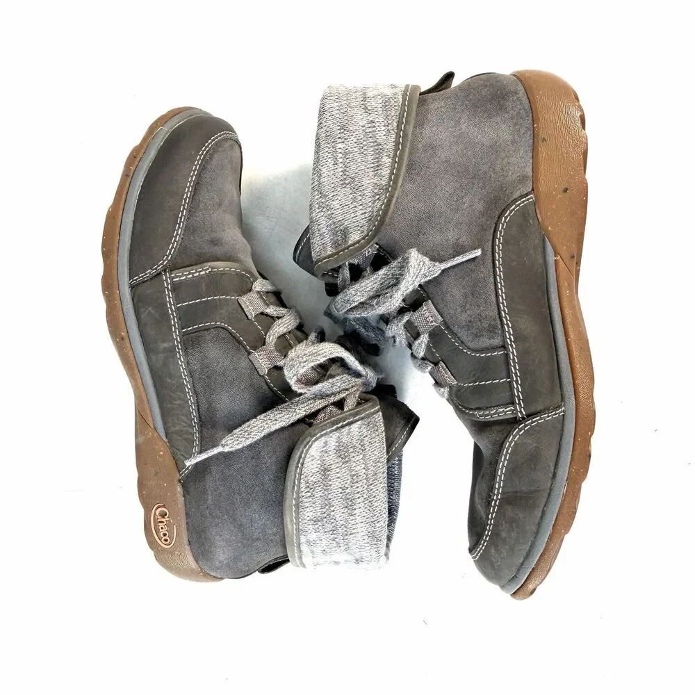Chaco Barbary Hiking Boots Castlerock Gray Waterproof Leather Women's 9 J106392